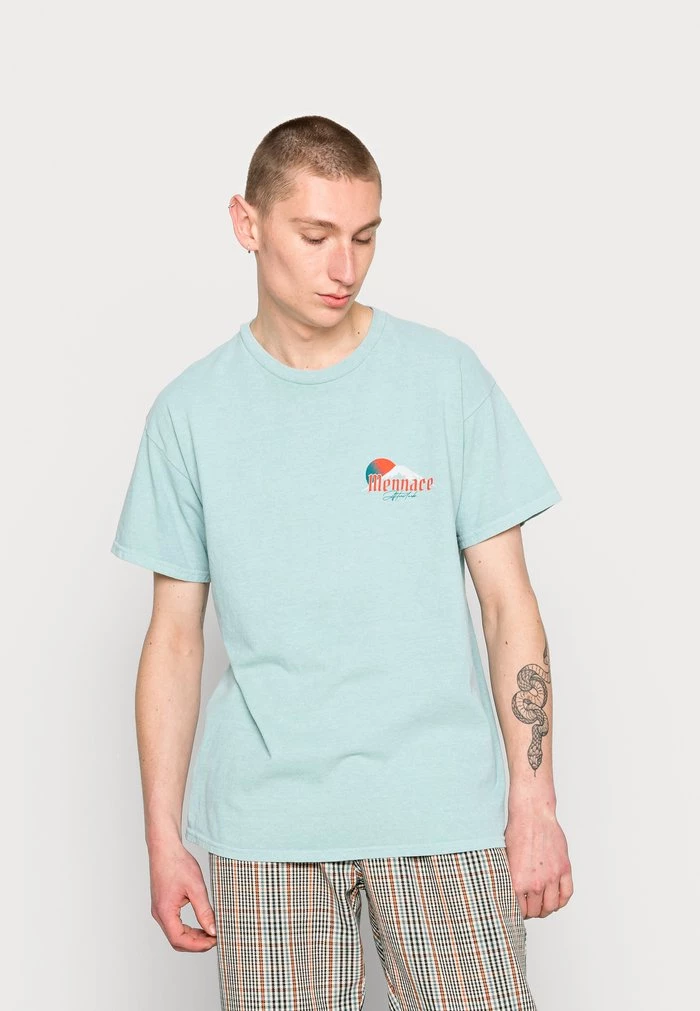 Mennace Mennace HAVANA DRAGON REGULAR – Print T-shirt – Blue