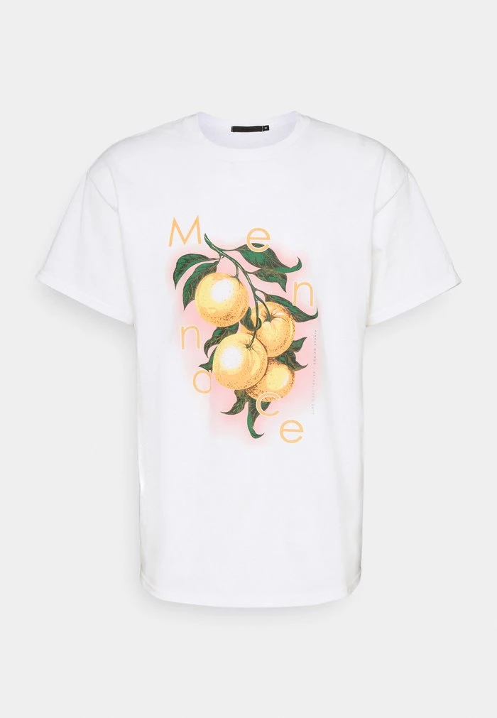 Mennace Mennace HAVANA ORANGES REGULAR – Print T-shirt – White