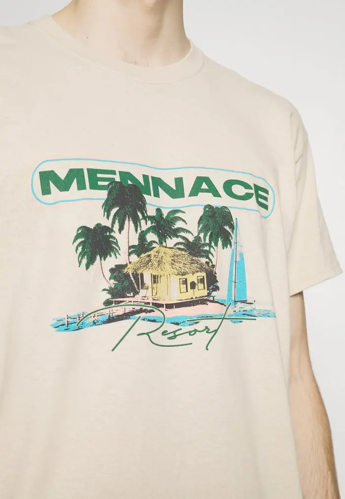 Mennace Mennace HAVANA RESORT REGULAR SHIRT – Print T-shirt – Sand