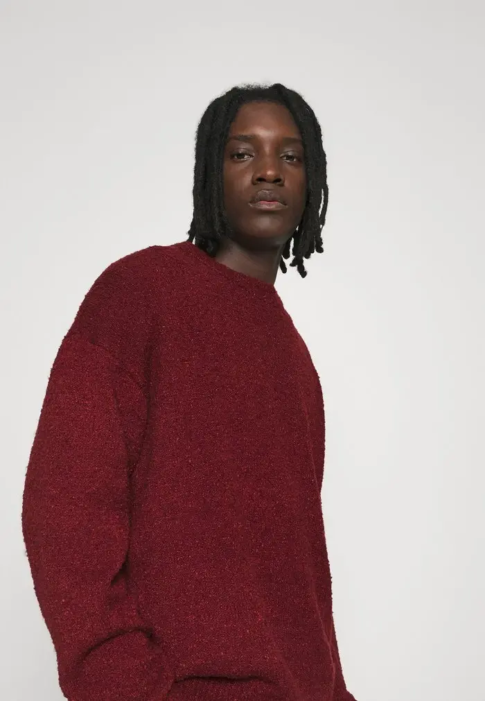Mennace Mennace HENNESSEY BOUCLE KNIT – Jumper – Burgundy