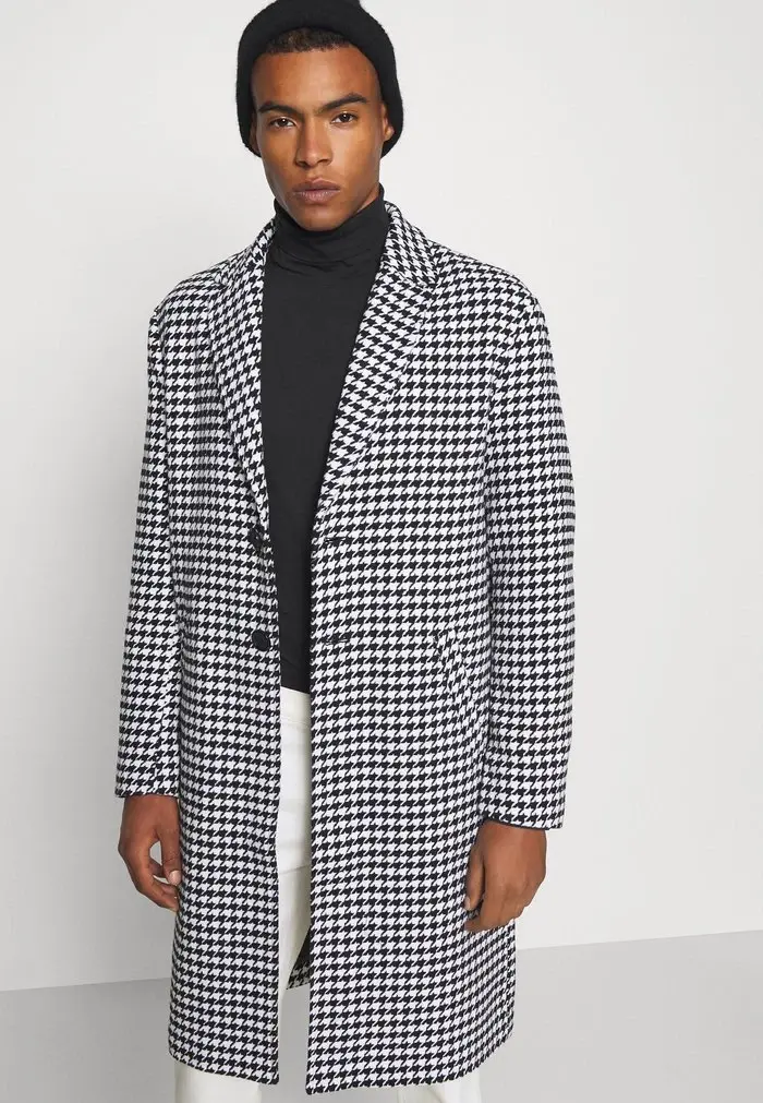Mennace Mennace HENNESSEY HOUNDSTOOTH COAT – Classic Coat – White