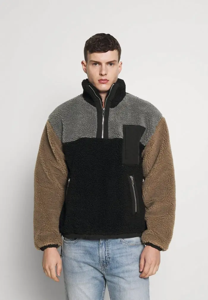 mennace Mennace HENNESSEY OVERHEAD BORG JACKET – Winter Jacket – Black