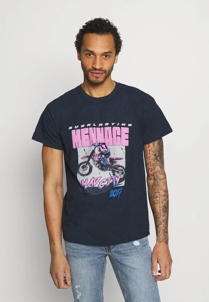 mennace MENNACE MAD CITY – Print T-shirt – Washed Black