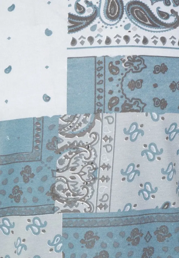 Mennace MENNACE BANDANA UNISEX – Print T-shirt – Blue