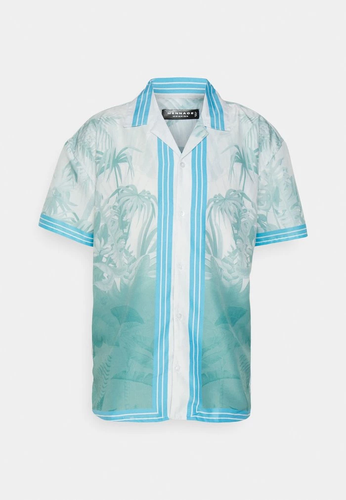 Mennace Mennace BORDER PALM REVERE – Shirt – Blue
