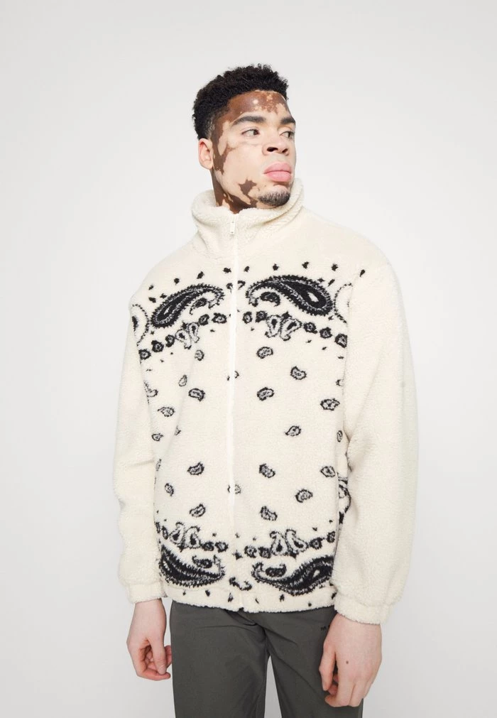 Mennace MENNACE BORG TRACK – Fleece Jacket – Off White