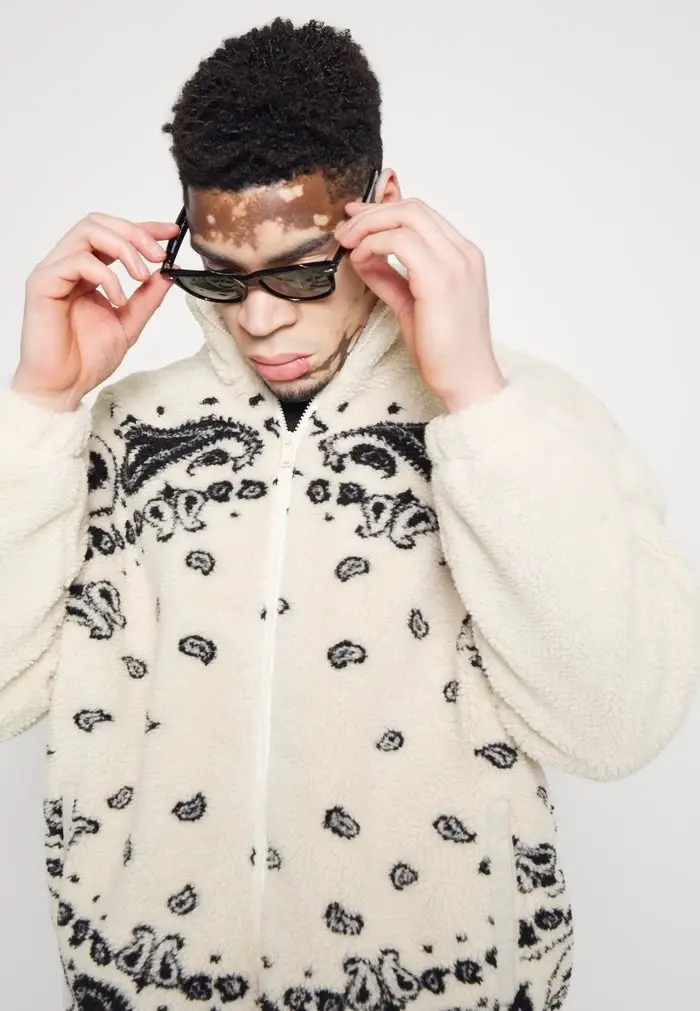 mennace MENNACE BORG TRACK – Fleece Jacket – Off White