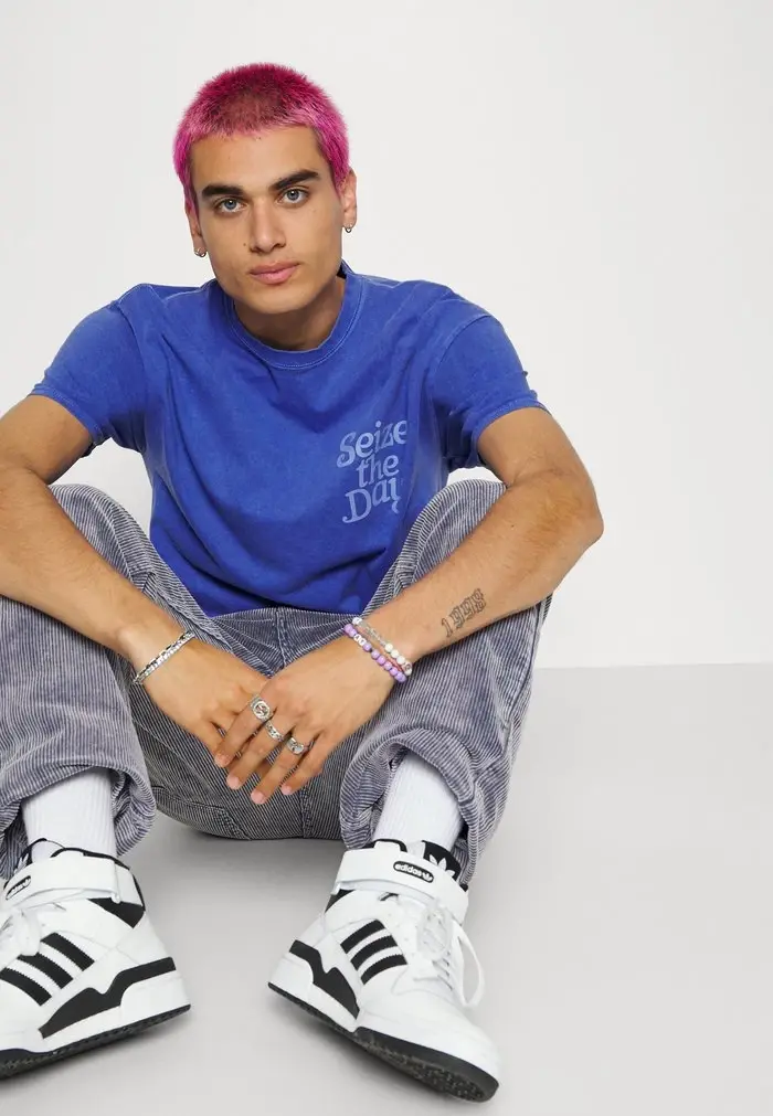 Mennace Mennace SEIZE THE DAY – Print T-shirt – Blue