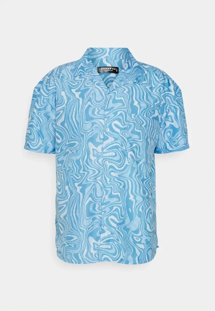 Mennace Mennace SWIRL REVERE SHIRT – Shirt – Blue
