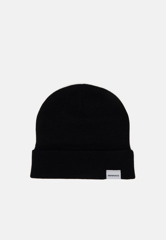 Mennace Mennace MINI ROLL BEANIE WITH TAB UNISEX – Beanie – Black