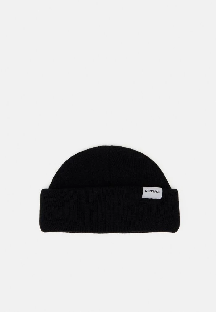 mennace Mennace MINI ROLL BEANIE WITH TAB UNISEX – Beanie – Black