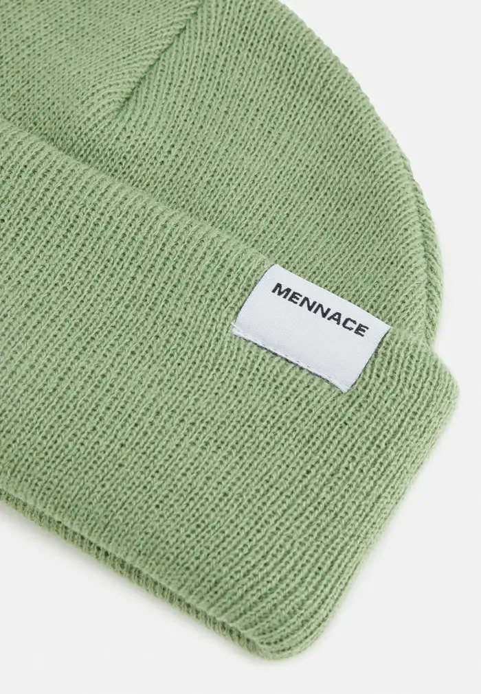 Mennace Mennace MINI ROLL BEANIE WITH TAB UNISEX – Beanie – Green
