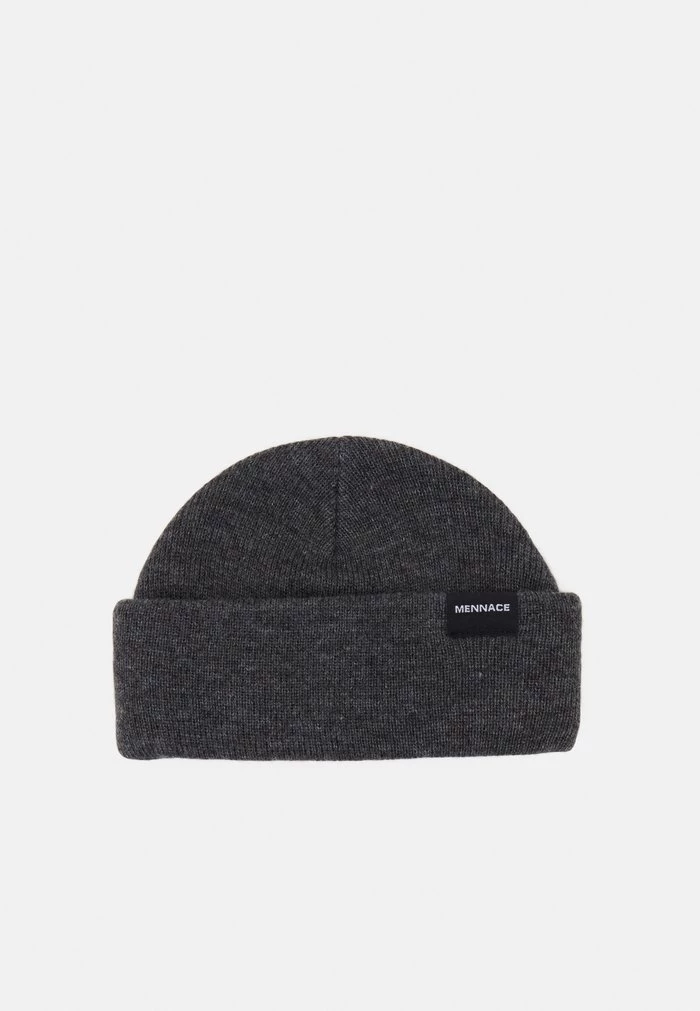 mennace Mennace MINI ROLL BEANIE WITH TAB UNISEX – Beanie – Grey Marl