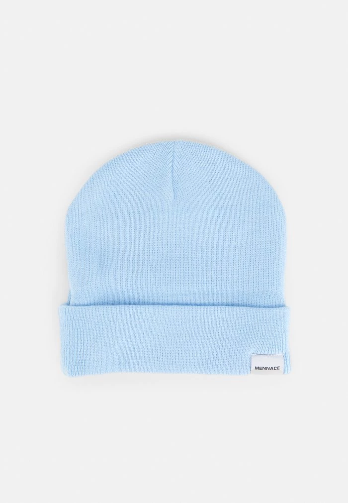 Mennace Mennace MINI ROLL BEANIE WITH TAB UNISEX – Beanie – Light Blue