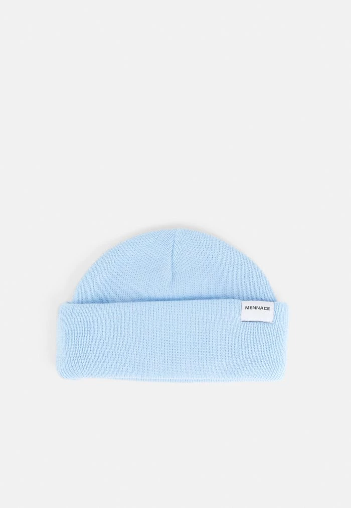 mennace Mennace MINI ROLL BEANIE WITH TAB UNISEX – Beanie – Light Blue