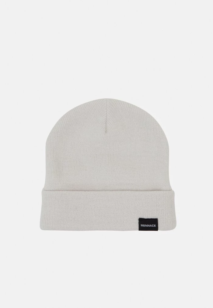 Mennace Mennace MINI ROLL BEANIE WITH TAB UNISEX – Beanie – Off White