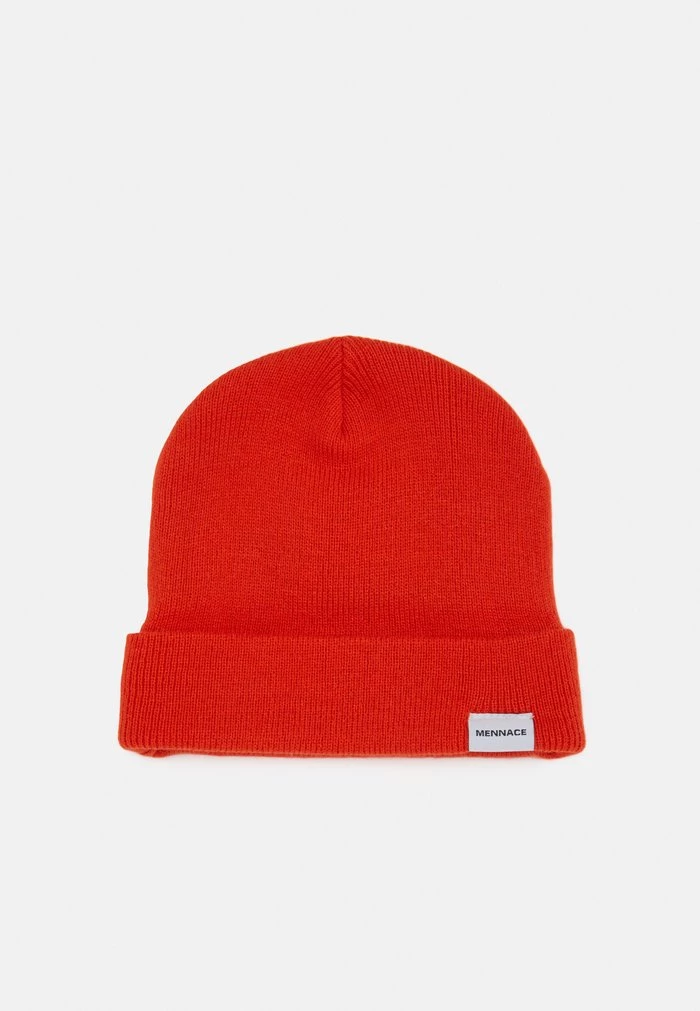 Mennace Mennace MINI ROLL BEANIE WITH TAB UNISEX – Beanie – Orange