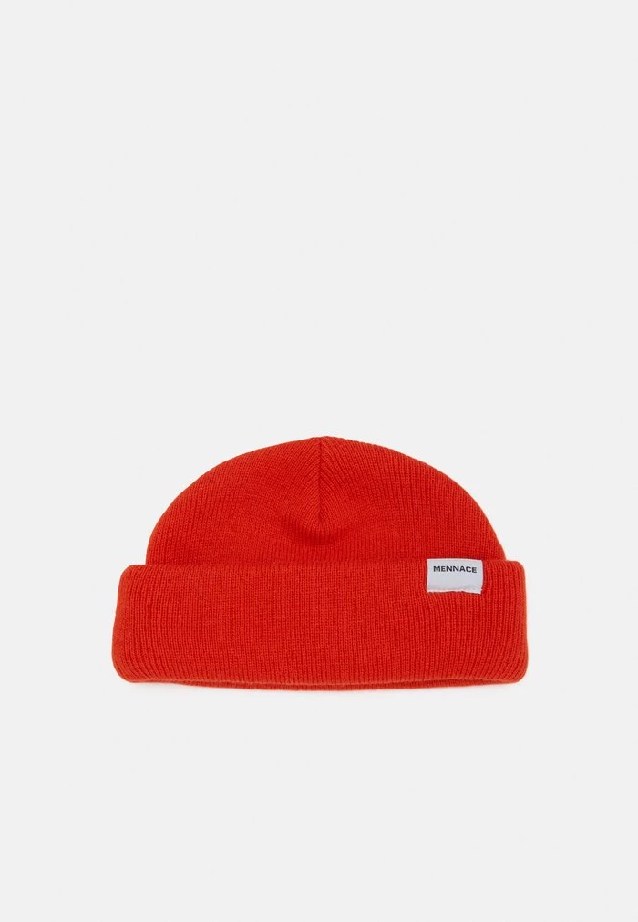 mennace Mennace MINI ROLL BEANIE WITH TAB UNISEX – Beanie – Orange
