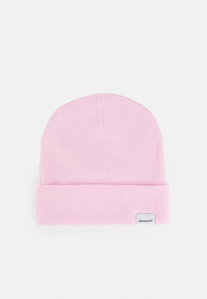 Mennace Mennace MINI ROLL BEANIE WITH TAB UNISEX – Beanie – Pink