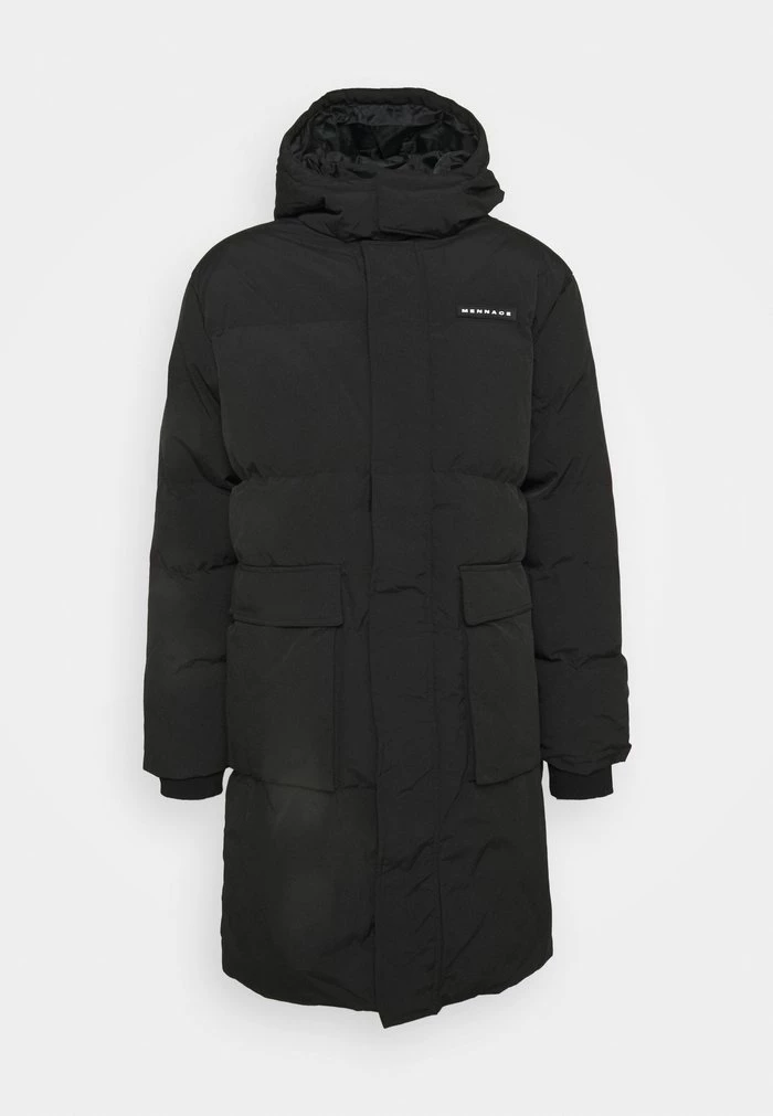 Mennace Mennace MIRROR LONGLINE PUFFER JACKET – Winter Coat – Black