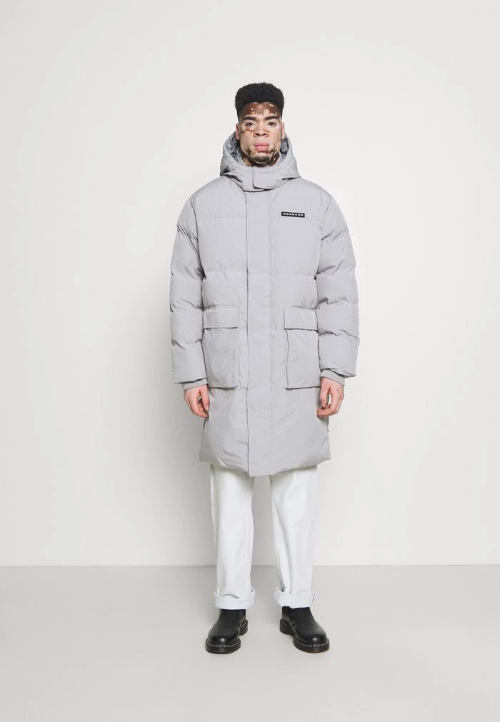 mennace Mennace MIRROR LONGLINE PUFFER JACKET – Winter Coat – Light Grey