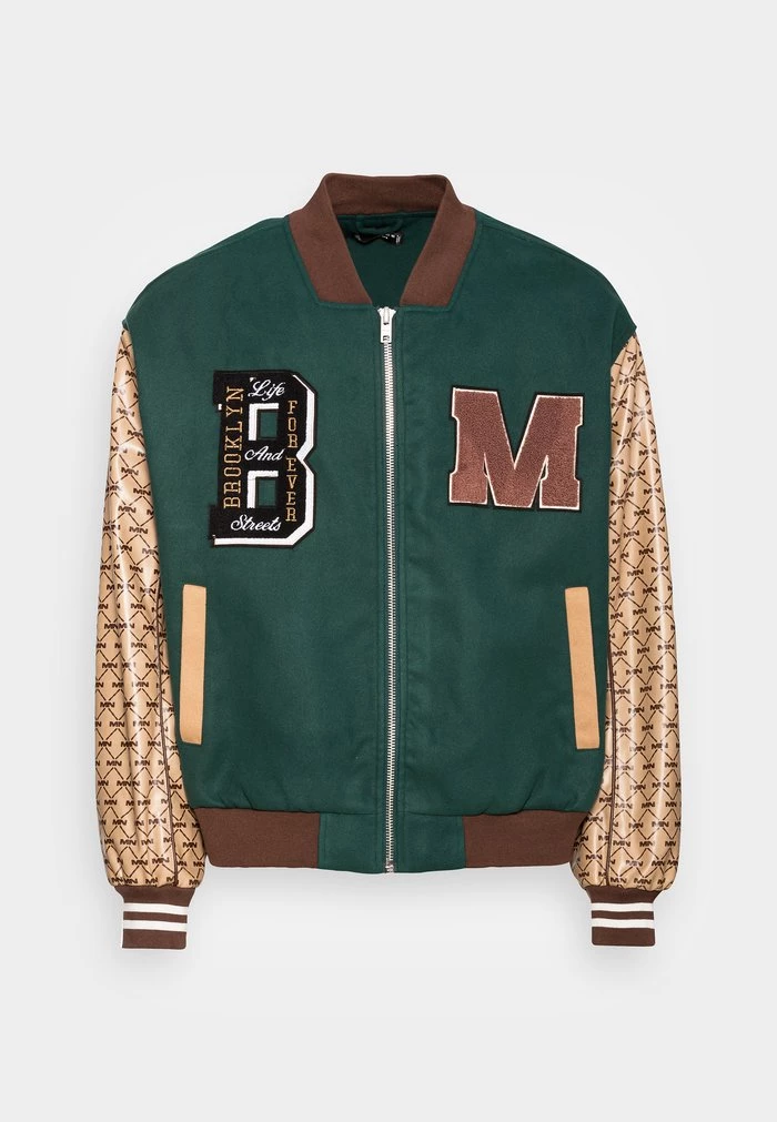 Mennace MENNACE MULTI BADGE MONOGRAM JACKET – Bomber Jacket – Green