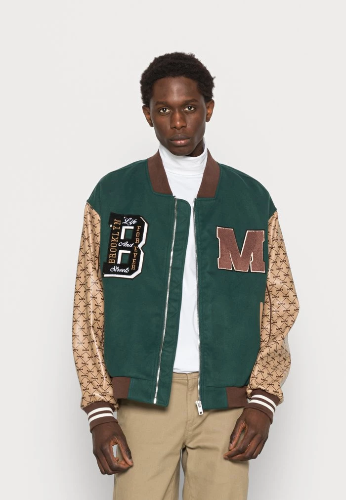 mennace MENNACE MULTI BADGE MONOGRAM JACKET – Bomber Jacket – Green
