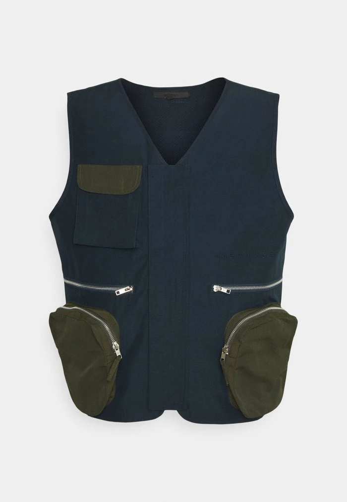mennace Mennace PATCHWORK UTILITY VEST UNISEX – Waistcoat – Navy