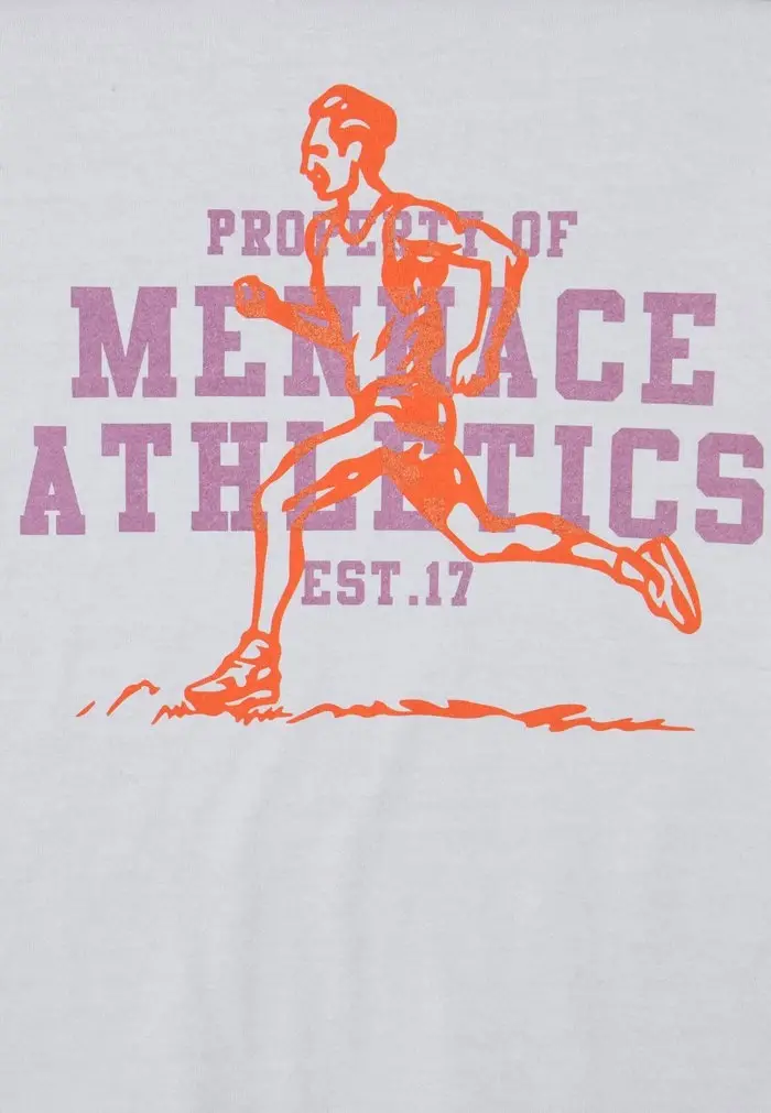 Mennace Mennace PROPERTY OF ATHLETICS UNISEX – Print T-shirt – Light Grey