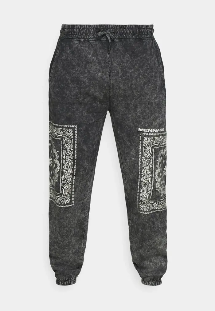 Mennace Mennace ROSEBOWL BANDANA REGULAR JOGGER – Tracksuit Bottoms – Black
