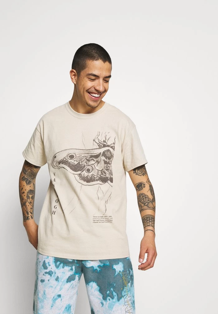 mennace Mennace ROSEBOWL VAN GOGH – Print T-shirt – Off White