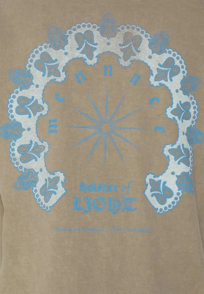 Mennace Mennace SOLSTICE OF LIGHT – Print T-shirt – Stone