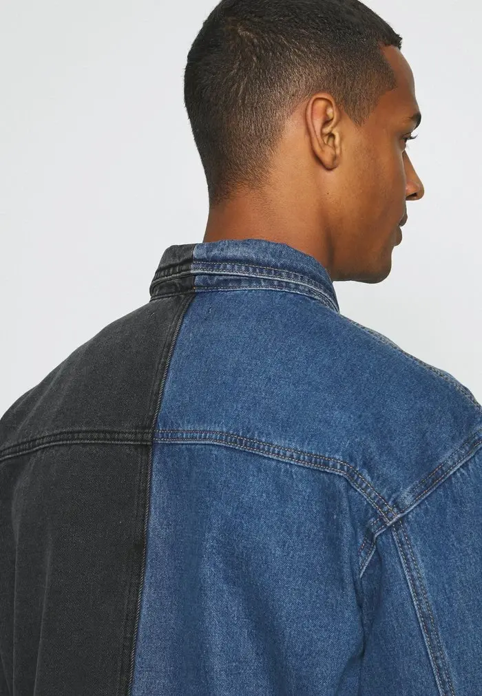 Mennace Mennace SPLICED TRUCKER JACKET – Denim Jacket – Blue