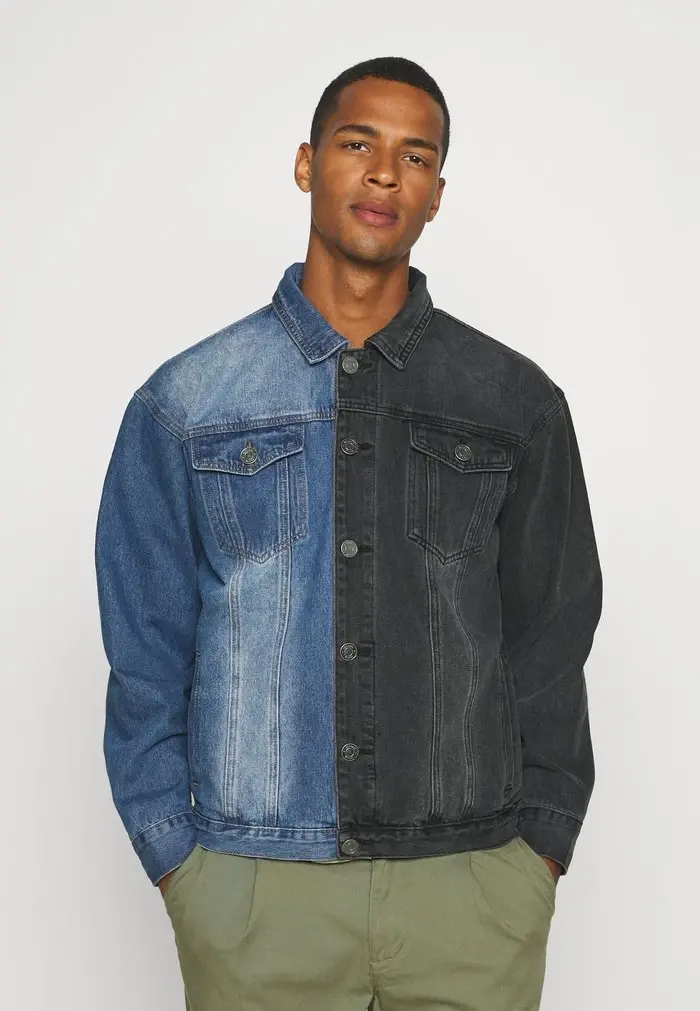 mennace Mennace SPLICED TRUCKER JACKET – Denim Jacket – Blue