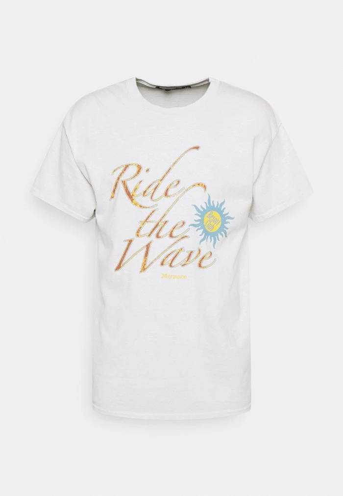 Mennace Mennace ST BARTS WAVE REGULAR – Print T-shirt – White