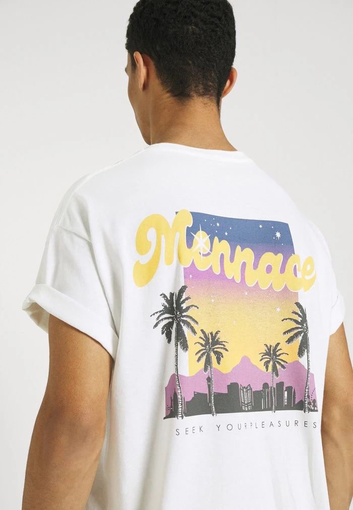 Mennace Mennace SUNDAZE BOULEVARD – Print T-shirt – White