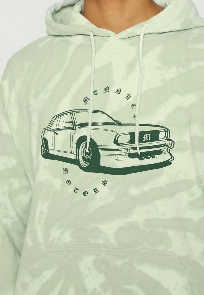 Mennace Mennace SWIRL DYE MOTOR HOODIE – Sweatshirt – Light Green