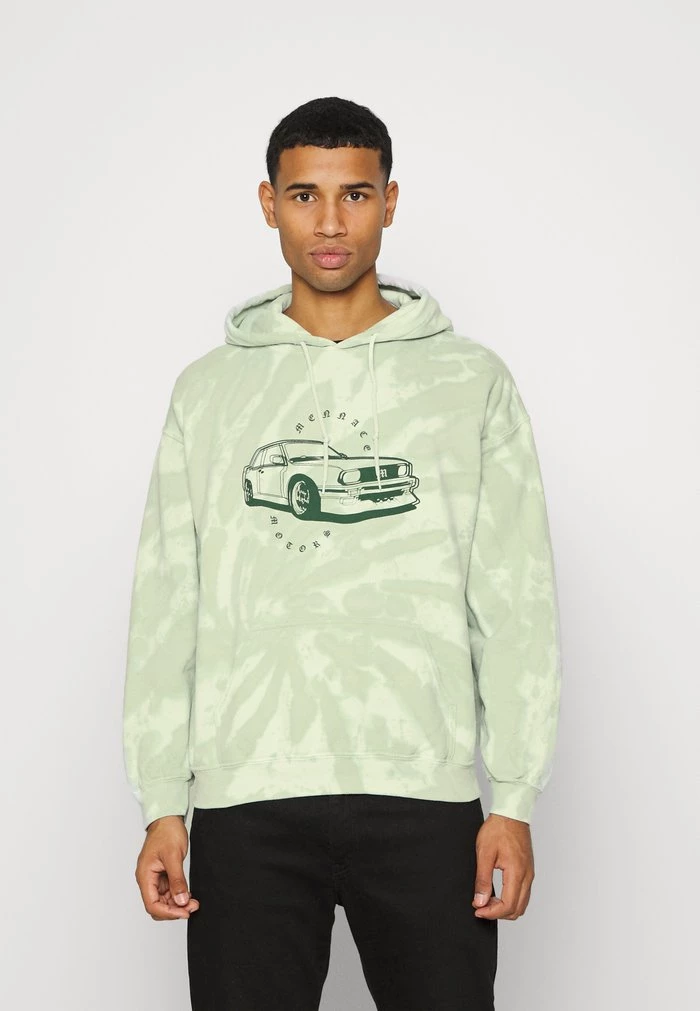 mennace Mennace SWIRL DYE MOTOR HOODIE – Sweatshirt – Light Green