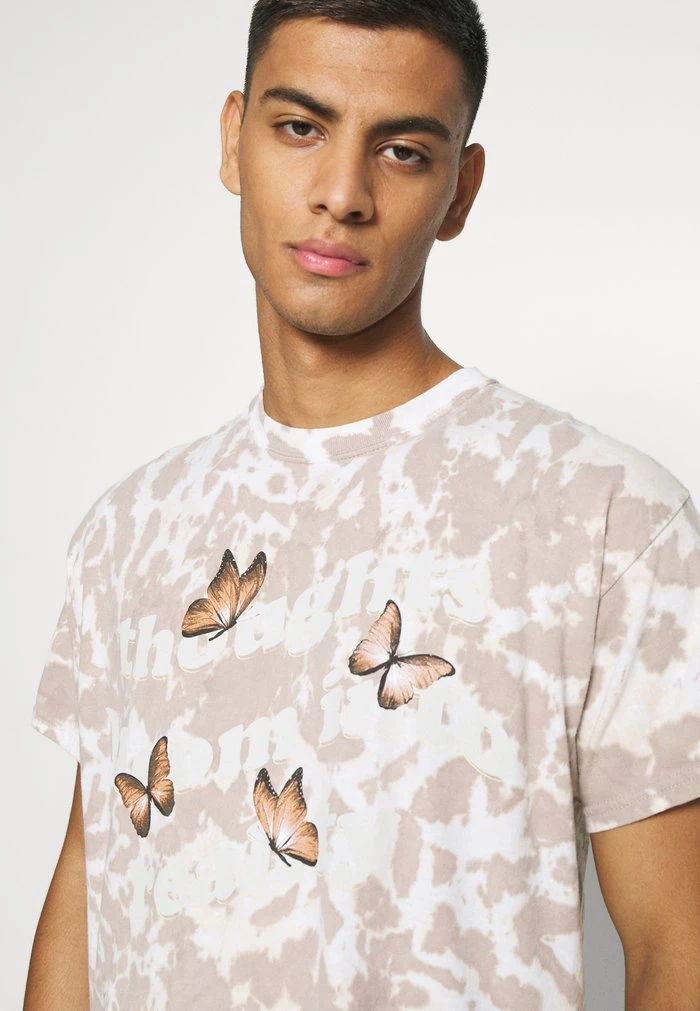 Mennace Mennace TIE DYE ROSEBOWL REALITY REGULAR – Print T-shirt – Tan