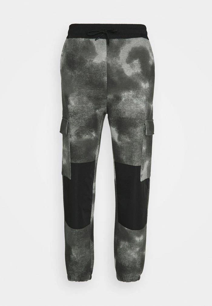 Mennace Mennace TIE DYE TEXTURE MIX – Tracksuit Bottoms – Charcoal