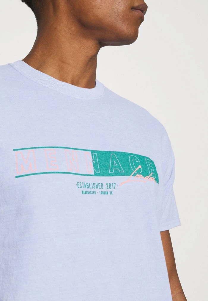Mennace Mennace TRACK 2017 REGULARSS – Print T-shirt – Light Blue