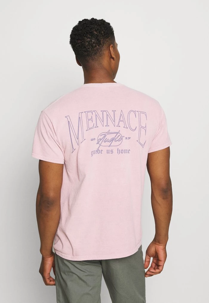 mennace MENNACE TRACK GUIDE REGULAR – Print T-shirt – Pink