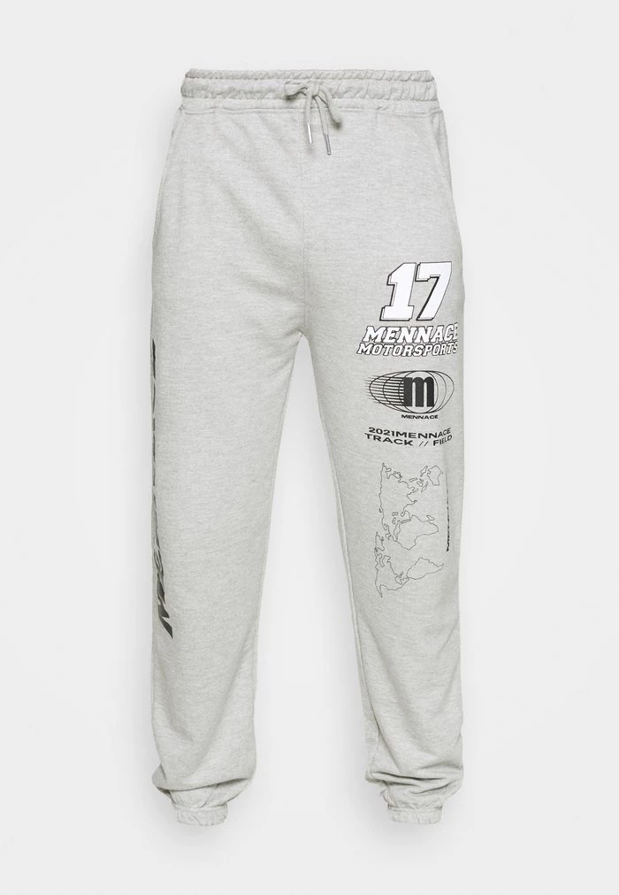 Mennace Mennace UNISEX LOGO REGULAR – Tracksuit Bottoms – Light Grey