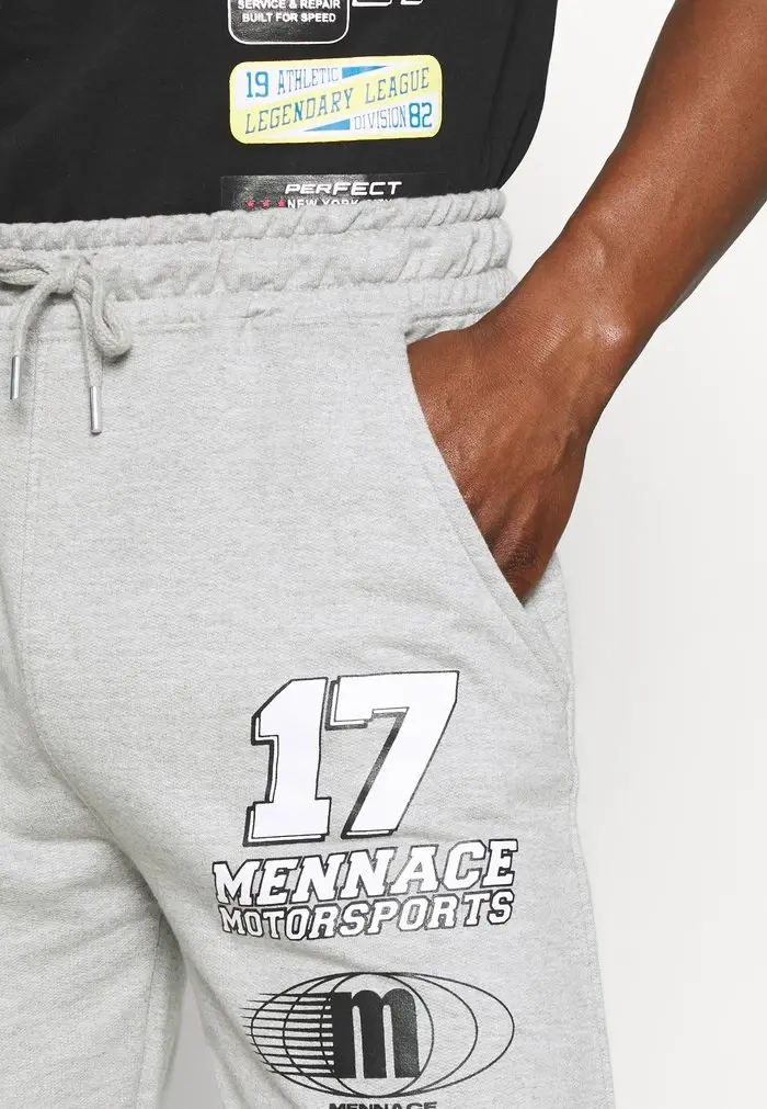 Mennace Mennace UNISEX LOGO REGULAR – Tracksuit Bottoms – Light Grey