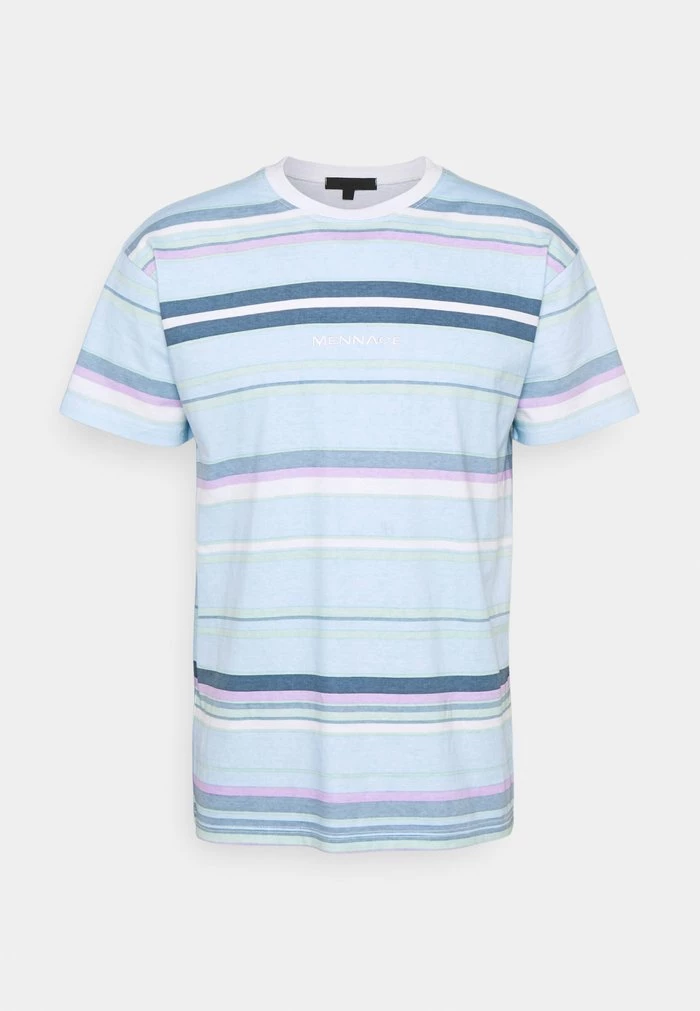 Mennace Mennace UNISEX SUNDAZE STRIPED REGULAR – Print T-shirt – Light Blue