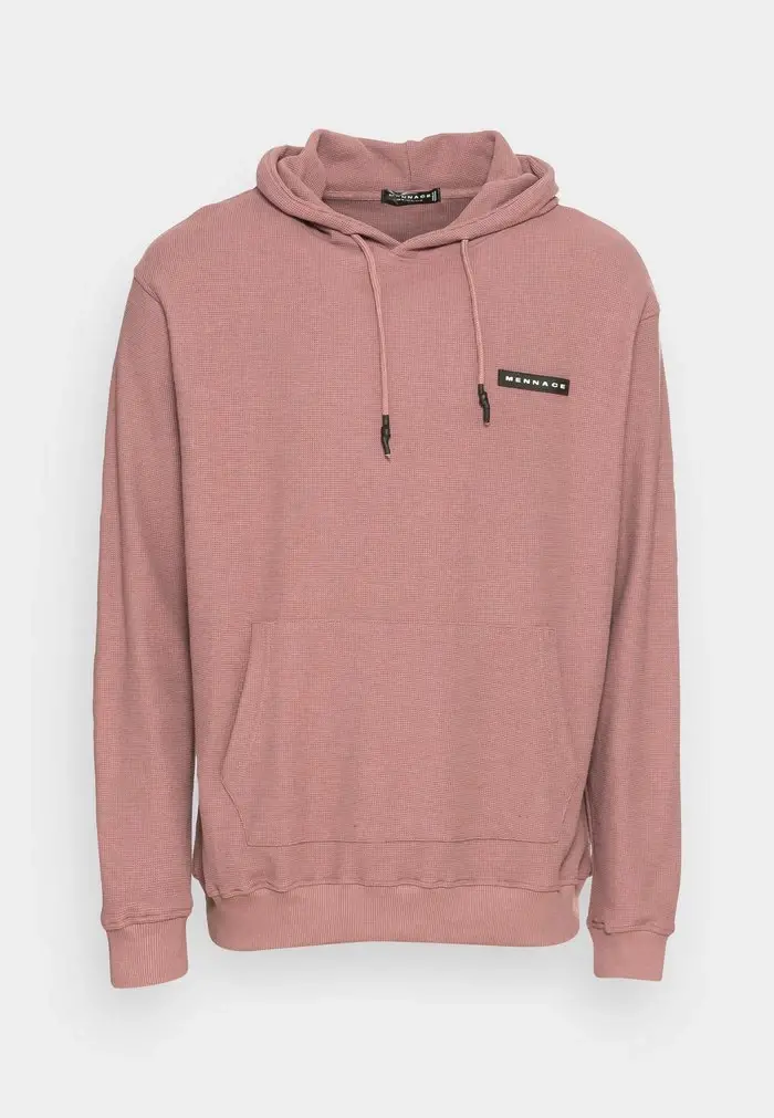 Mennace MENNACE WAFFLE TEXTURE HOODIE UNISEX – Hoodie – Dusty Pink