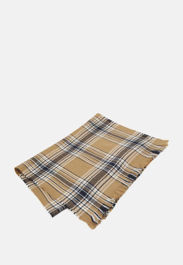 mennace Mennace WOVEN LARGE CHECK SCARF – Scarf – Light Brown