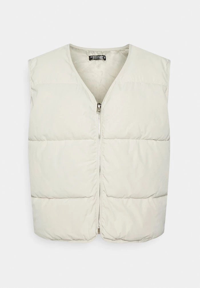 mennace MENNACE ZIP UP QUILTED VEST UNISEX – Waistcoat – Light Grey