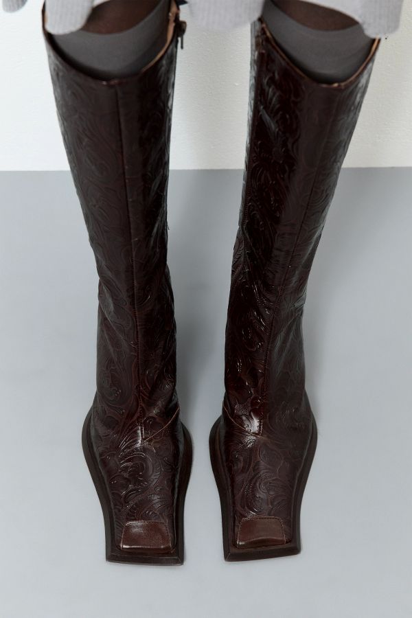 Miista Alfreda Boots Tall New Brown Embossed Leather