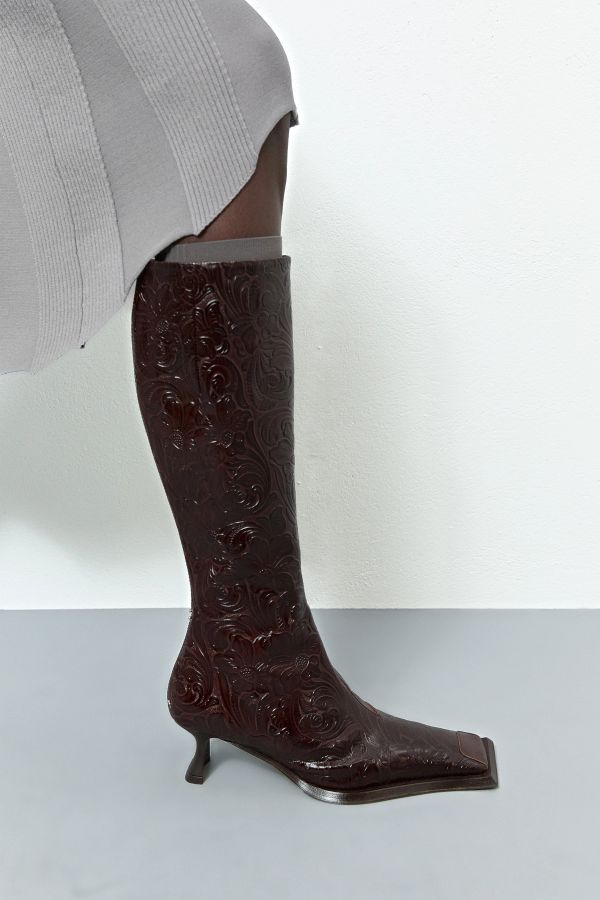 Miista Alfreda Boots Tall New Brown Embossed Leather